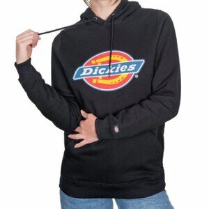 Dickies Women's Black Logo Hoodie Pullover Hooded Sweatshirt Kangaroo Large NWT